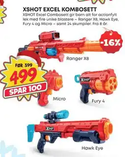 Extra Leker XSHOT EXCEL KOMBOSETT, NOK 499 tilbud
