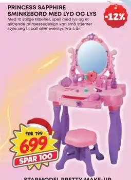 Extra Leker PRINCESS SAPPHIRE SMINKEBORD MED LYD OG LYS, NOK 699 tilbud