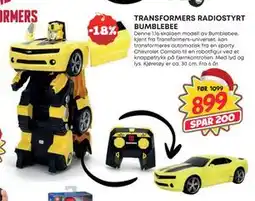 Extra Leker TRANSFORMERS RADIOSTYRT BUMBLEBEE, NOK 899 tilbud