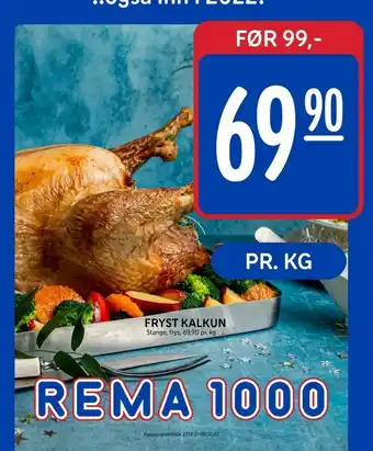 Rema 1000 Fryst kalkun tilbud