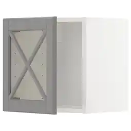 IKEA Metod Veggskap med glassdør/tverrstang, hvit/bodbyn grå, 40x40 cm tilbud