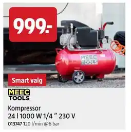 Jula Kompressor 24 l 1000 W 1/4 ” 230 V, NOK 999 tilbud