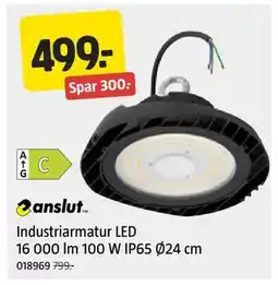 Jula Industriarmatur LED 16 000 lm 100 W IP65 Ø24 cm, NOK 499 tilbud