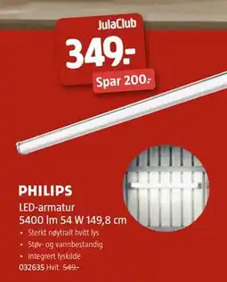 Jula LED-armatur 5400 lm 54 W 149,8 cm, Medlemspris tilbud