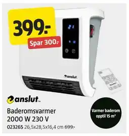 Jula Baderomsvarmer 2000 W 230 V, NOK 399 tilbud
