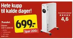 Jula Oljeovn 230 V 2000 W, NOK 699 tilbud
