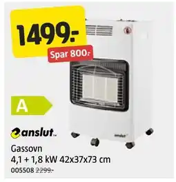 Jula Gassovn 4,1 + 1,8 kW 42x37x73 cm, NOK 1499 tilbud