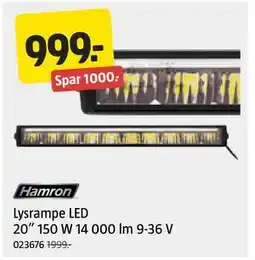 Jula Lysrampe LED 20” 150 W 14 000 lm 9-36 V, NOK 999 tilbud
