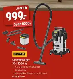 Jula Grovstøvsuger 30 l 1050 W, Medlemspris tilbud