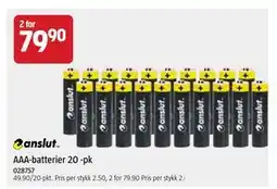 Jula AAA-batterier 20 -pk, NOK 79.9 tilbud