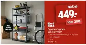 Jula Oppbevaringshylle 90x180x40 cm, Medlemspris tilbud