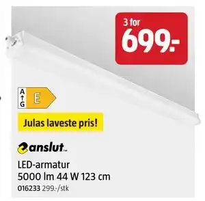 Jula LED-armatur 5000 lm 44 W 123 cm, NOK 699 tilbud