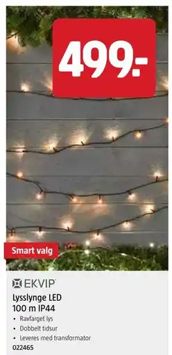 Jula Lysslynge LED 100 m IP44, NOK 499 tilbud
