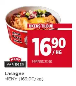Meny Lasagne, NOK 16.9 tilbud