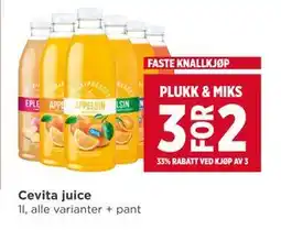 Meny Cevita juice tilbud
