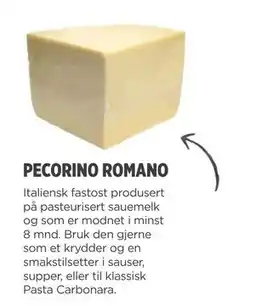 Meny PECORINO ROMANO tilbud