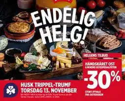 Meny HÅNDSKÅRET OST tilbud