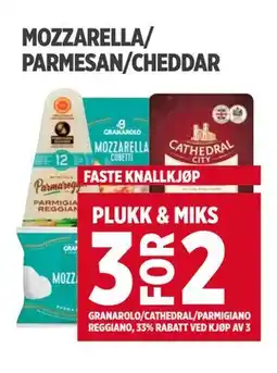 Meny MOZZARELLA/ PARMESAN/CHEDDAR tilbud