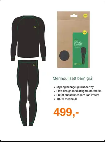 Merinoullsett barn grå