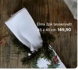 Kid Interiør Elma 2pk tøyserviett 45 x 45 cm, NOK 149.9 tilbud