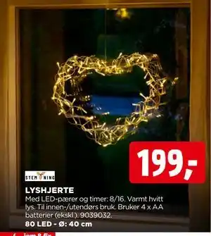 jem & fix LYSHJERTE, NOK 199 tilbud