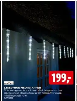 jem & fix LYSSLYNGE MED ISTAPPER, NOK 199 tilbud