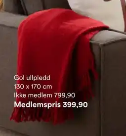 Kid Interiør Gol ullpledd 130 x 170 cm, NOK 799.9, Medlemspris tilbud
