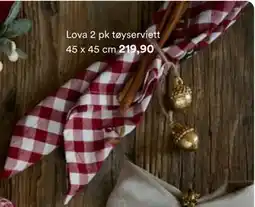 Kid Interiør Lova 2 pk tøyserviett 45 x 45 cm, NOK 219.9 tilbud