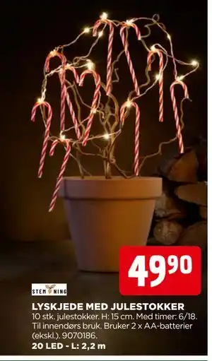 jem & fix LYSKJEDE MED JULESTOKKER, NOK 49.9 tilbud