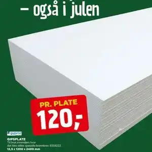 jem & fix GIPSPLATE, NOK 120 tilbud