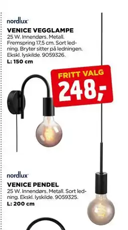 jem & fix VENICE PENDEL, NOK 248 tilbud