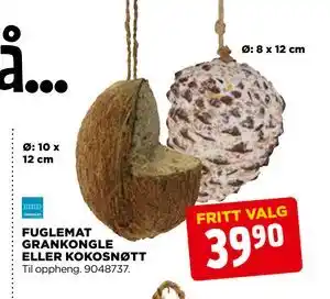 jem & fix FUGLEMAT GRANKONGLE ELLER KOKOSNØTT, NOK 39.9 tilbud
