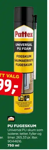 jem & fix PU FUGESKUM, NOK 199 tilbud