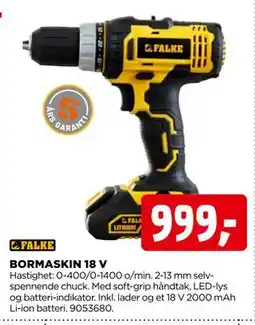 jem & fix BORMASKIN 18 V, NOK 999 tilbud