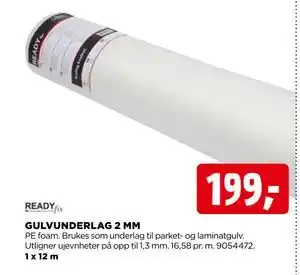 jem & fix GULVUNDERLAG 2 MM, NOK 199 tilbud