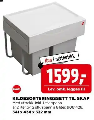 jem & fix KILDESORTERINGSSETT TIL SKAP, NOK 1599 tilbud