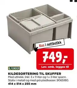 jem & fix KILDESORTERING TIL SKUFFER, NOK 749 tilbud