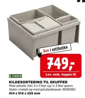 jem & fix KILDESORTERING TIL SKUFFER, NOK 749 tilbud