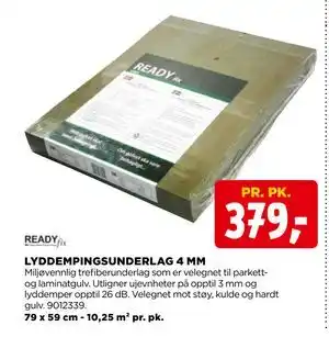 jem & fix LYDDEMPINGSUNDERLAG 4 MM, NOK 379 tilbud