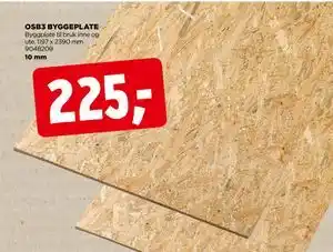 jem & fix OSB3 BYGGEPLATE, NOK 225 tilbud