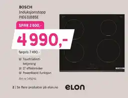 ELON BOSCH Induksjonstopp PIE631BB5E tilbud