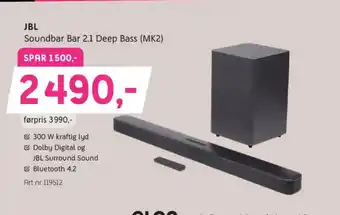 JBL Soundbar Bar 2.1 Deep Bass (MK2)