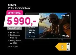 ELON PHILIPS TV 65” 65PUS7000/12, NOK 5990 tilbud