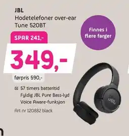 ELON JBL Hodetelefoner over-ear Tune 520BT, NOK 349 tilbud