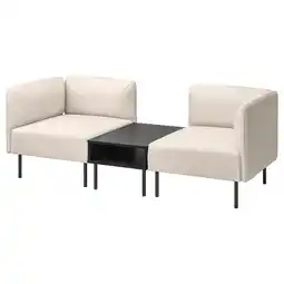 IKEA Lillehem 2-seters modulsofa med sidebord, Vissle beige/metall tilbud