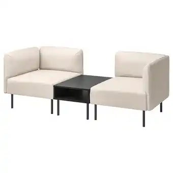 IKEA Lillehem 2-seters modulsofa med sidebord, Vissle beige/metall tilbud