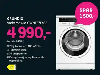 ELON Grundig Vaskemaskin GWNE67E432 tilbud
