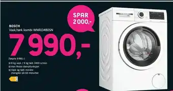 ELON BOSCH. Vask/tørk kombi WNA134B0SN tilbud