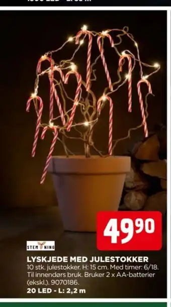 jem & fix Stem ning lyskjede med julestokker tilbud
