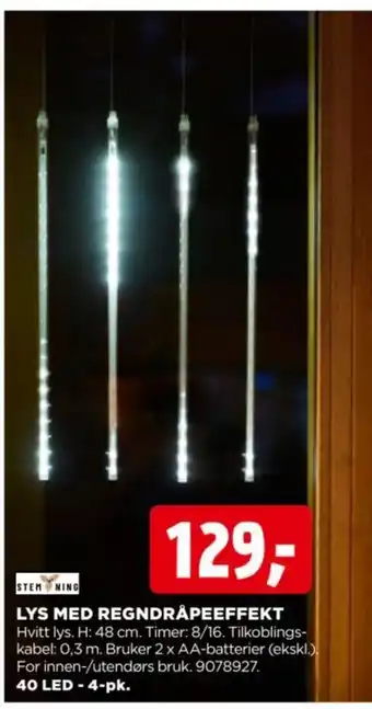 Stem ning lys med regndråpeeffekt